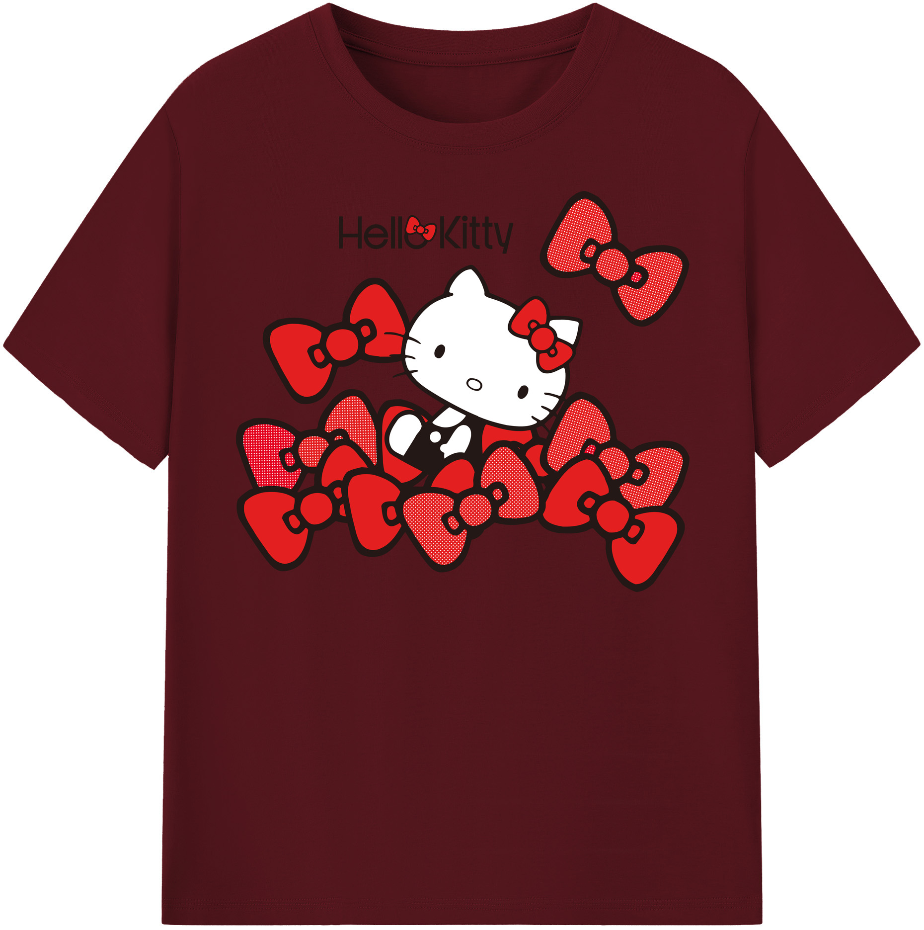 （画像用） Hello Kitty ハローキティ 綿100％半袖Tシャツ（フロントプリント）